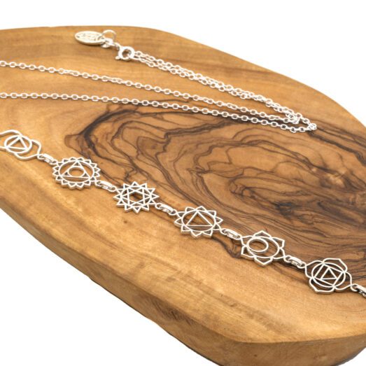Halskette aus Silber 925 mit den 7 Chakra Symbolen