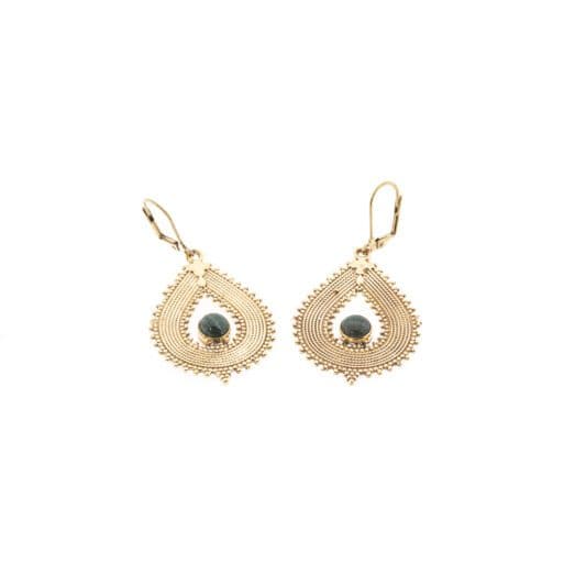 Ohrring aus nickelfreiem Messing mit einem Halbedelstein roter Jaspis/Labradorit/Mondstein